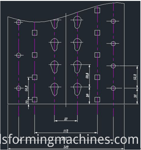 펀칭 구멍 드로잉 프로파일 punching holes drawing profile